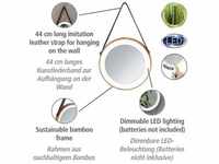 WENKO LED-Wandspiegel Usini beleuchteter Spiegel aus Bambus 24976800