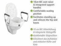 WENKO WC-Sitz Erhöhung mit Stützgriffen Secura mit Easy-Close Absenkautomatik