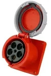 Anbausteckdose 125A 5P Einbausteckdose gerade 6h 400V IP67 Anbaudose rot grau...