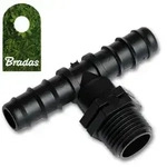 T-St&uuml;ck mit AG 3/4" f&uuml;r Tropfschlauch mit Schlauchstecker 25mm Verteiler...