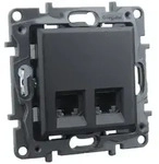 Computersteckdose 2xRJ45 CAT5e schwarz Niloe Step 863560