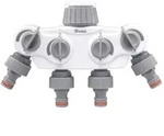 4-Wege-Verteiler mit Ventilen am Wasserhahn 1" mit Reduktion auf 3/4" WL-3034K