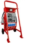 Baustromverteiler mit St&auml;nder Stromverteiler eXT S/FI SET 32A 2x16A 4x230V