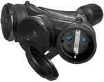 Dreifach-Steckdose Schuko IP44 3&times;2P+E 16A Schwarz 250V GN-X3/44S EXTREM W-01166