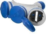 Dreifach-Steckdose Schuko IP44 3&times;2P+E 16A Grau-Blau 250V GN-X3/44S EXTREM...