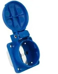 Anbausteckdose Schuko Einabusteckdose Typ-F IP54 Klappdeckel Steckdose Blau 230V