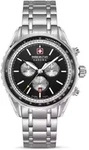 SWISS MILITARY HANOWA - AFTERBURN CHRONO - Metallarmband - silver - black-silver dial