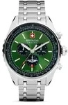 SWISS MILITARY HANOWA - AFTERBURN CHRONO - Metallarmband - silver - green dial