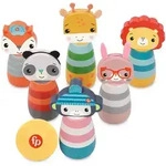 Fisher-Price - Holz-Tierkegel 6 St&uuml;ck + Ball