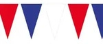 Amscan - Frankreich Wimpelkette (blau/wei&szlig;/rot, 400x24cm)