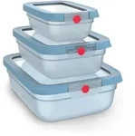 Emsa oneClick Frischhaltedosen 3-teiliges Space Saving Set (0,5 / 1,2 / 2,3 L) N12302