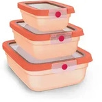 Emsa oneClick Frischhaltedosen 3-teiliges Space Saving Set (0,5 / 1,2 / 2,3 L) N12303