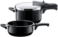Silit Silargan&reg; Sicomatic t-Plus Schnellkochtopf-Set, 22 cm, 4,5 l und 3,0 l, Black