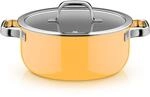 Fusiontec Mineral Pro, Bratentopf mit Deckel, 24 cm, Mango Yellow