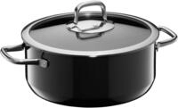 Fusiontec Compact Bratentopf mit Glasdeckel, 24 cm, Black