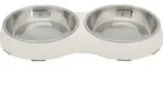 TRIXIE Napf-Set, flach, Melamin / Edelstahl, 2 x 0,2 l / &Oslash; 13 cm / 27 x 3 x 14...