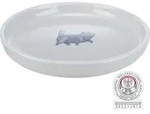 TRIXIE Napf, flach und breit, Katze, Keramik, 0,6 l / &Oslash; 23 cm, grau