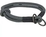 TRIXIE Soft Rope Zug-Stopp-Halsband, 40 cm / &Oslash; 10 mm, schwarz/grau