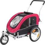 TRIXIE Jogger-Umbausatz f&uuml;r Fahrrad-Anh&auml;nger, M, schwarz / rot