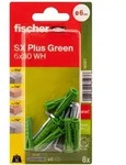 fischer Spreizd&uuml;bel SX Plus Green 6 x 30 WH K, 8 St&uuml;ck