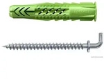 fischer Universald&uuml;bel UX Green 8 x 50 R WH mit Rand, Winkelhaken SB-Karte, 4...