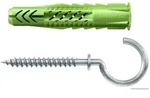 fischer Universald&uuml;bel UX Green 8 x 50 R RH mit Rand, Rundhaken, 5 St&uuml;ck