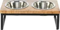 TRIXIE 25316, TRIXIE Napf-Set, Holz/Metall, 2 &times; 0,75 l/&oslash; 17 cm/38 &times; 19 &times; 12...