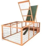 TRIXIE natura Freilaufgehege XL m. Abdeckung, Holz, 233 x 79 x 116 cm, braun