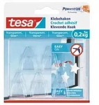 tesa Powerstrips Klebehaken transparent, Glas, bis 0,2 kg, 5 St&uuml;ck