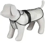 TRIXIE Regenmantel Tarbes, XS: 30 cm, transparent / schwarze Paspeln