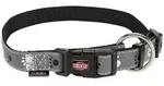 TRIXIE Silver Reflect Halsband, S&ndash;M: 30&ndash;45 cm / 15 mm, schwarz / silbergrau