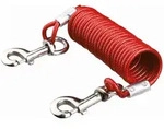 TRIXIE Hofleine mit Spiralkabel, 5 m, rot