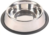 TRIXIE 24851, TRIXIE Napf, Edelstahl / Gummiring, 0,45 l / &Oslash; 19 cm