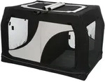TRIXIE Mobile Kennel Vario Double, S: 91 x 60 x 61 / 57 cm, schwarz / grau