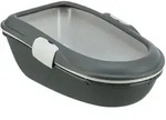 TRIXIE Katzentoilette Berto, mit Rand, Trennsystem, 39 x 22 x 59 cm, grau / past...