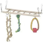 TRIXIE H&auml;ngebr&uuml;cke m.Strickleit.&Spielz.,Hamster,Holz / Tau, 29 x 25 x 9 cm