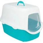 TRIXIE Katzentoilette Vico, mit Haube, 40 x 40 x 56 cm, t&uuml;rkis / wei&szlig;