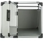 TRIXIE Transportbox, Aluminium, L&ndash;XL: 94 x 75 x 88 cm, hellgrau / silber