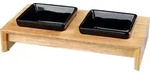 TRIXIE 24820, TRIXIE Napf-Set, Keramik / Holz, 2 x 0,2 l / 10 x 10 cm / 28 x 5 x 15