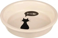 TRIXIE 24499, TRIXIE Napf, Katze / Fisch, Keramik, 0,25 l / &Oslash; 13 cm, wei&szlig;