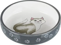 TRIXIE 24784, TRIXIE Napf, flach, Katze / Pfoten, Keramik, 0,3 l / &Oslash; 15 cm,...