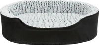 TRIXIE 37253, TRIXIE Vital Bett Lino, oval, 110 x 92 cm, schwarz / grau