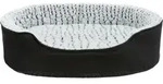 TRIXIE Vital Bett Lino, oval, 60 x 45 cm, schwarz / grau