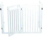 TRIXIE Absperrgitter mit T&uuml;r, MDF, 4-teilig, 60&ndash;160 x 81 cm, wei&szlig;