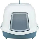 TRIXIE Katzentoilette Primo XXL Top, mit Haube, 56 x 47 x 71 cm, blau / wei&szlig;