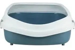 TRIXIE Katzentoilette Primo XXL, mit Rand, 56 x 25 x 71 cm, blau / wei&szlig;
