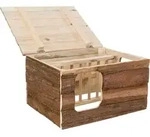 TRIXIE Haus Hilke mit Raufe, Meerschweinchen, Rindenholz, 40 x 23 x 32 cm