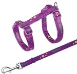 TRIXIE Katzengeschirr mit Leine, Motivband Fischgr&auml;te, 23&ndash;39 cm / 10 mm, 1,20 m