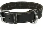 TRIXIE Rustic Fettleder-Halsband Heartbeat, M: 38&ndash;47 cm / 40 mm, schwarz