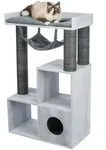 TRIXIE Kratzbaum mit Regalfunktion, 72 x 110 x 38 cm, grau